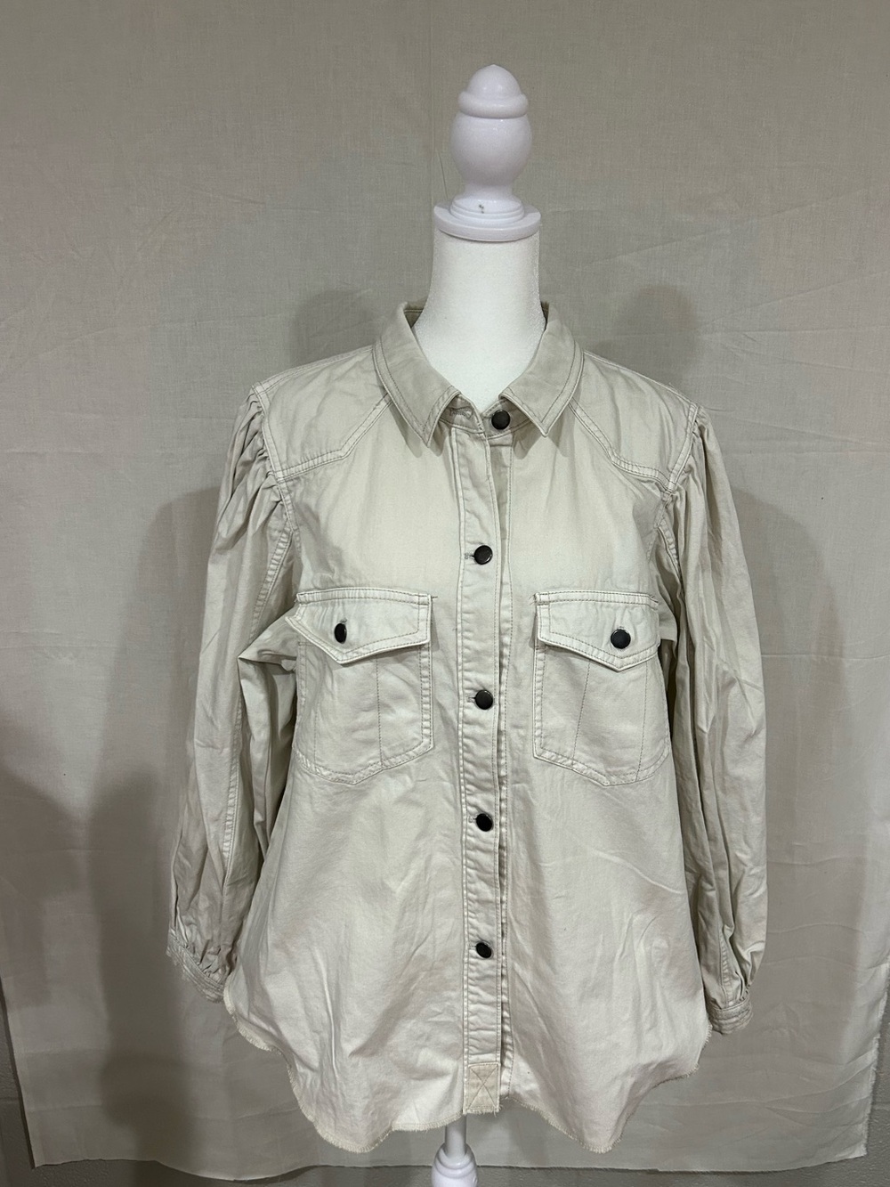 Free People We the Free NWOT Boho Prairie Button Up Puff Sleeve Top